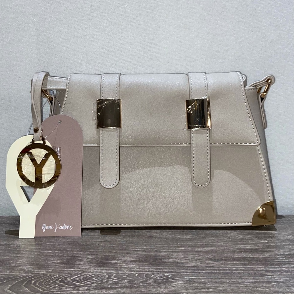 NEW YANI J’ADORE Elysian Collection Satchel Crossbody Cream Beige Bag Purse